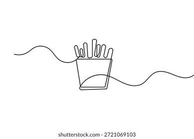 Fast food icon continuous one line drawing and minimalist style isolate outline vector illustration