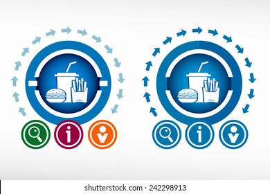 Fast food icon and creative design elements. Flat design concept.