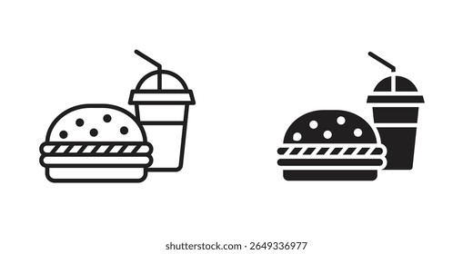Fast food icon Design Illustrations. editable web icons