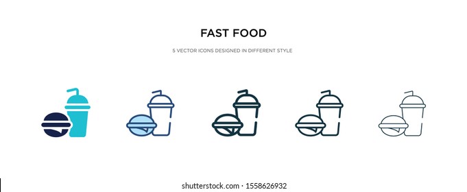 fast food icon in different style vector illustration. two colored and black fast food vector icons designed in filled, outline, line and stroke style can be used for web, mobile, ui