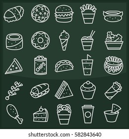 Fast Food Icon Doodle Vector Concept Art