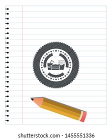 fast food icon draw with pencil effect. Vector Illustration. Detailed.