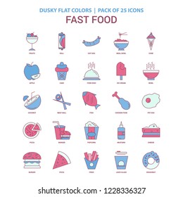 Fast food icon Dusky Flat color - Vintage 25 Icon Pack