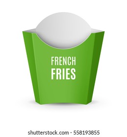 Fast Food Icon. Empty Green Packaging for French Fries
