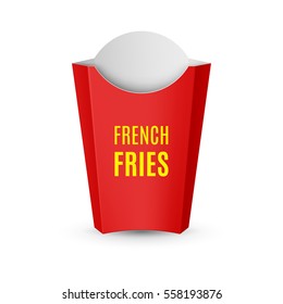 Fast Food Icon. Empty Red Packaging for French Fries for Design Template
