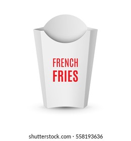 Fast Food Icon. Empty White Packaging for French Fries for Design Template