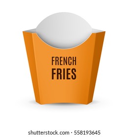 Fast Food Icon. Empty Yellow Packaging for French Fries