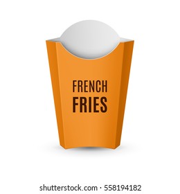 Fast Food Icon. Empty Yellow Packaging for French Fries for Design Template