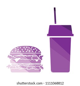 Fast food icon. Flat color design. Vector illustration.