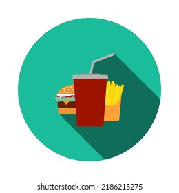Fast Food Icon. Flat Color Design. Vector Illustration.