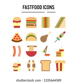 Fast food icon in flat design for web design , infographic , presentation , mobile application - Vector illustration