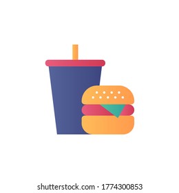 fast food icon flat design vector illustration full color. isolated on white background