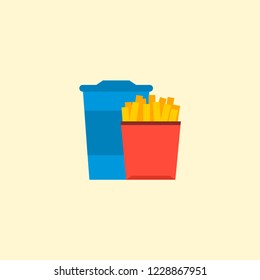 Fast food icon flat element. Vector illustration of fast food icon flat isolated on clean background for your web mobile app logo design.