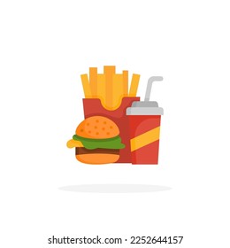 Fast Food icon flat. Vector illustration on white background. Can used for web, app, digital product, presentation, UI and many more.