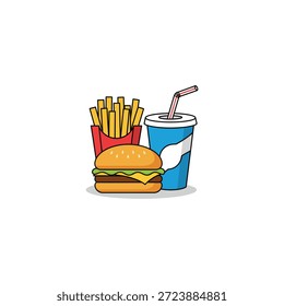 Diseño de Vector plano de icono de comida rápida.