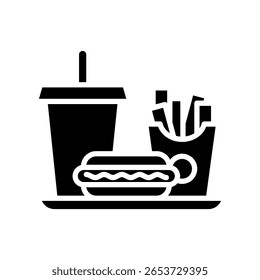 Ilustración vectorial de glifo de icono de comida rápida