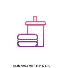 fast food icon in gradient style on white background