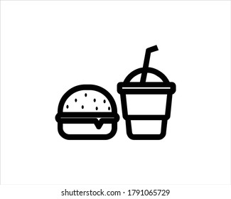 fast food icon. hamburger and drink icon vector