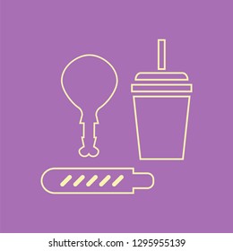 fast food icon. hot dog, soda and fried chicken. vector illustration