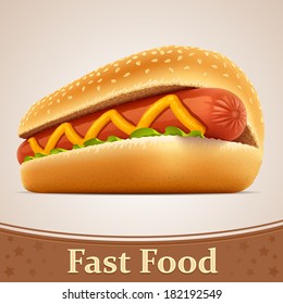 Fast food icon - Hot dog