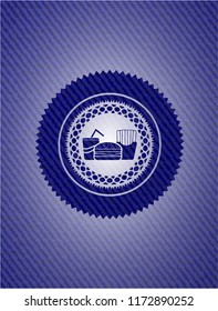 fast food icon inside denim background