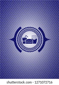 fast food icon inside denim background