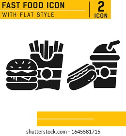 Fast food icon isolated on white background from food collection. Junk food vector icon concept design template for web site or mobile app, UI, UX and more. Icon logo vector symbol. EPS file