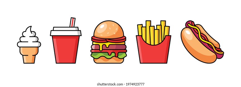 Fast Food Icon. Isolated on White background