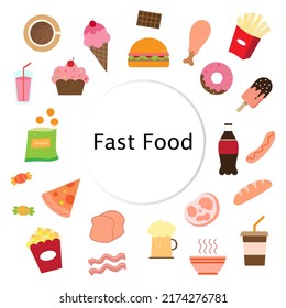 Fast food icon isolated on white background.unhealthy.junk food.vector .illustration.