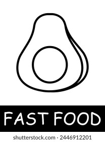 Fast food icon. Junk food, avocado, carbohydrates, high percentage of fat, calories, allure of fast, flavorful meals despite their negative health implications. Fast, tasty but unhealthy food concept.