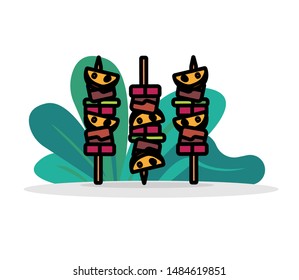 fast food icon and junk food for background