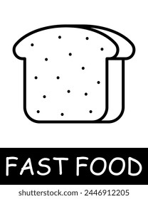 Fast food icon. Junk food, bread, carbohydrates, high percentage of fat, calories, allure of fast, flavorful meals despite their negative health implications. Fast, tasty but unhealthy food concept.