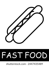 Fast food icon. Junk food, sausage roll, carbohydrates, high percentage of fat, calories, allure of fast, flavorful meals despite their negative health implications. Fast, tasty but unhealthy food.