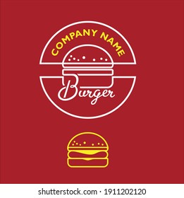 fast food icon, logo template for burger outlet.