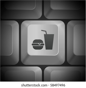 Fast Food Icon on Computer Keyboard Original Illustration