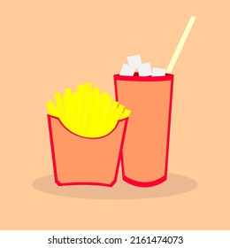 Fast food icon on peach background