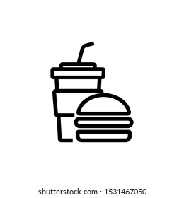 Fast Food icon on the white background.