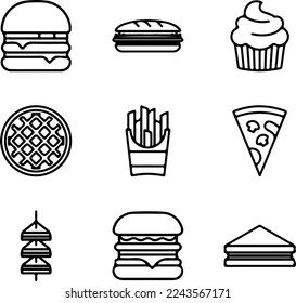 fast food icon with outline