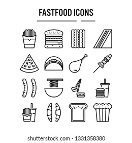 Fast food icon in outline design for web design , infographic , presentation , mobile application - Vector illustration
