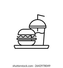 Fast Food icon outline set sign