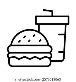 Fast food icon Outline vector for web ui