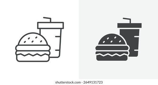 Fast food icon Outline vector sign