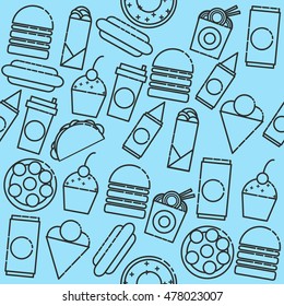 Fast food icon pattern