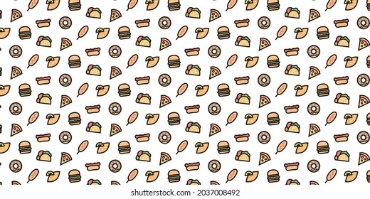 Fast Food icon pattern background for website or wrapping paper