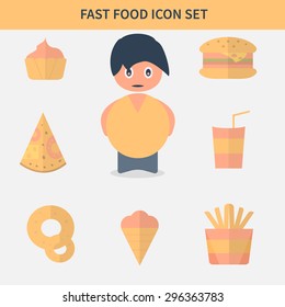 fast food icon set