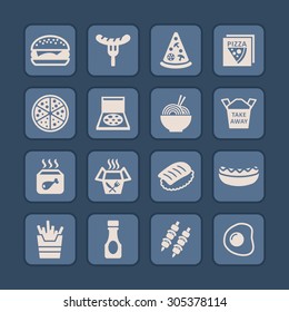 Fast food icon set