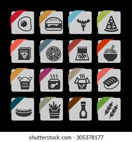 Fast food icon set