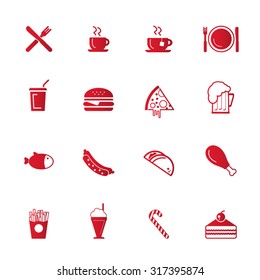 Fast food icon set