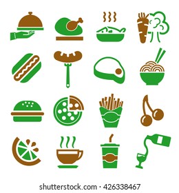 fast food icon set