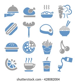 fast food icon set